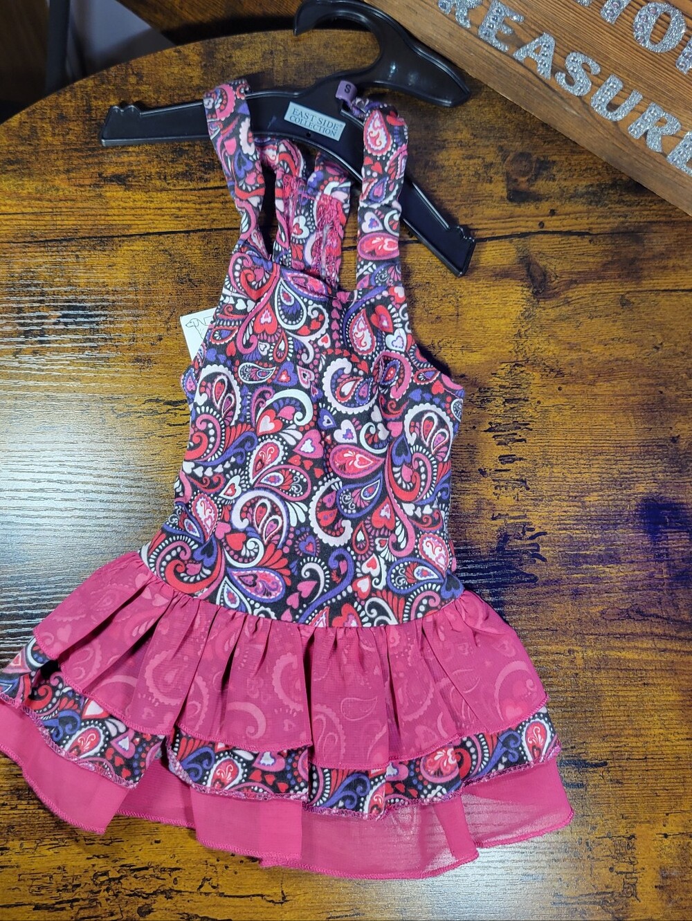 Eastside Collection Retro Paisley Pink Ruffle Sundress size small